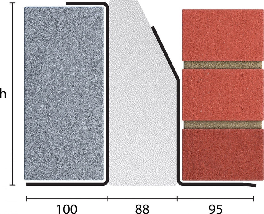 Extra Heavy Duty Thermally Broken (Part L Compliant) 100mm Cavity Lintel diagram showing side view