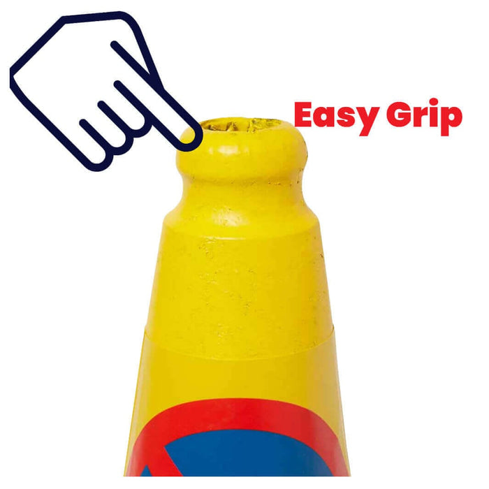 WADE BUILDING SUPPLIES | YELLOW ROAD CONE WITH EASY GRIP FEATURE